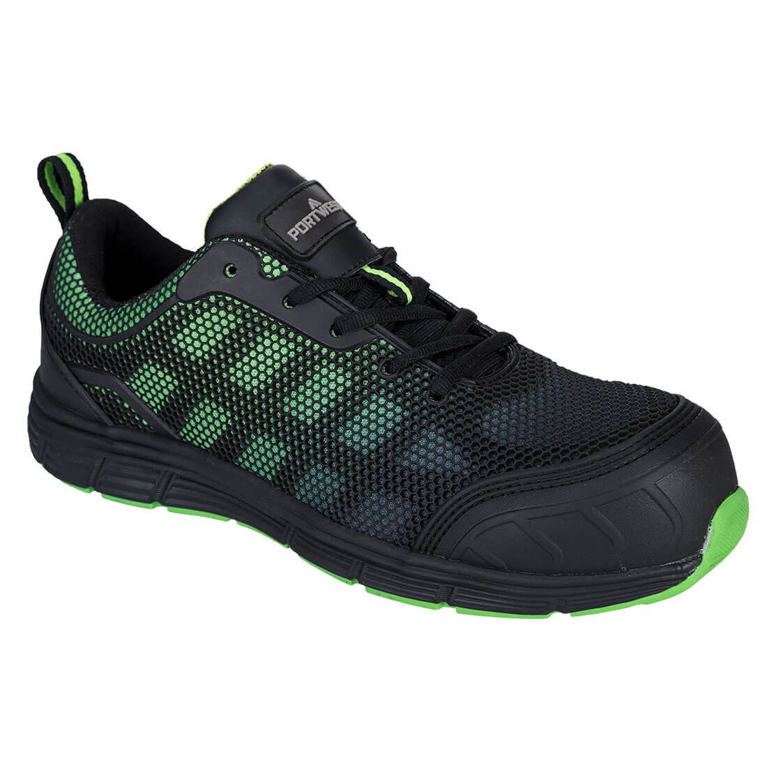 Portwest Compositelite Ogwen Low Cut Trainer S1P, 36, , Black/Green