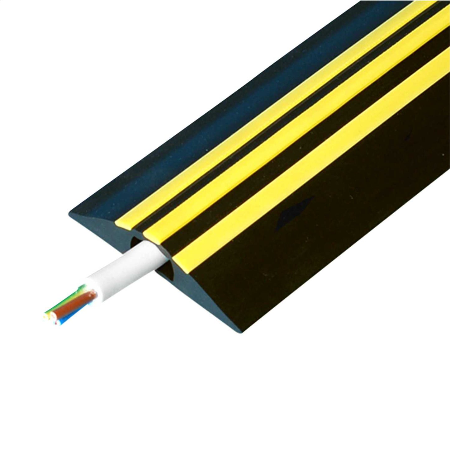 Osmor High Visibility Cable Protector Black with Yellow Stripes (9m Reel)