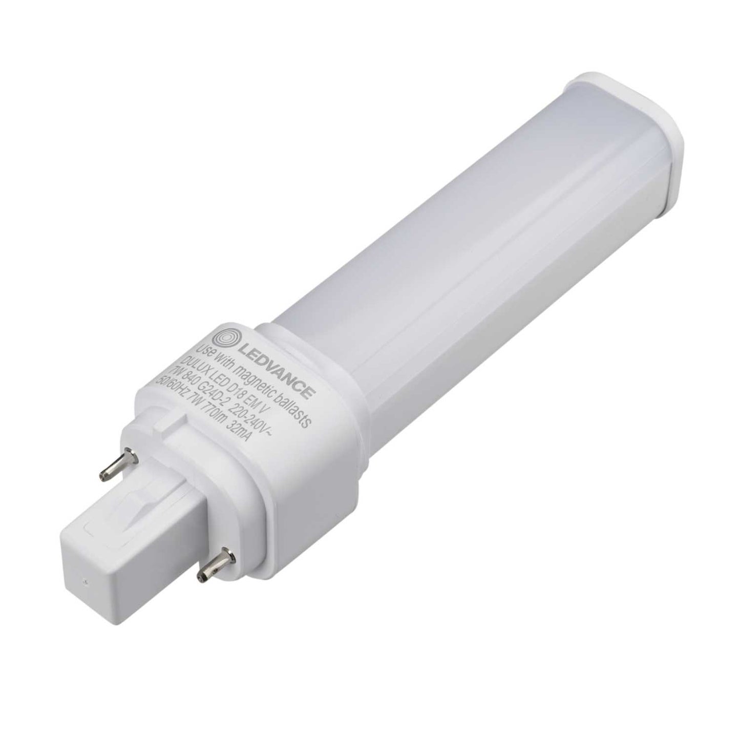 Ledvance Dulux 7W LED G24d-2 2 Pin Non Dimmable Compact Lamp 4000K