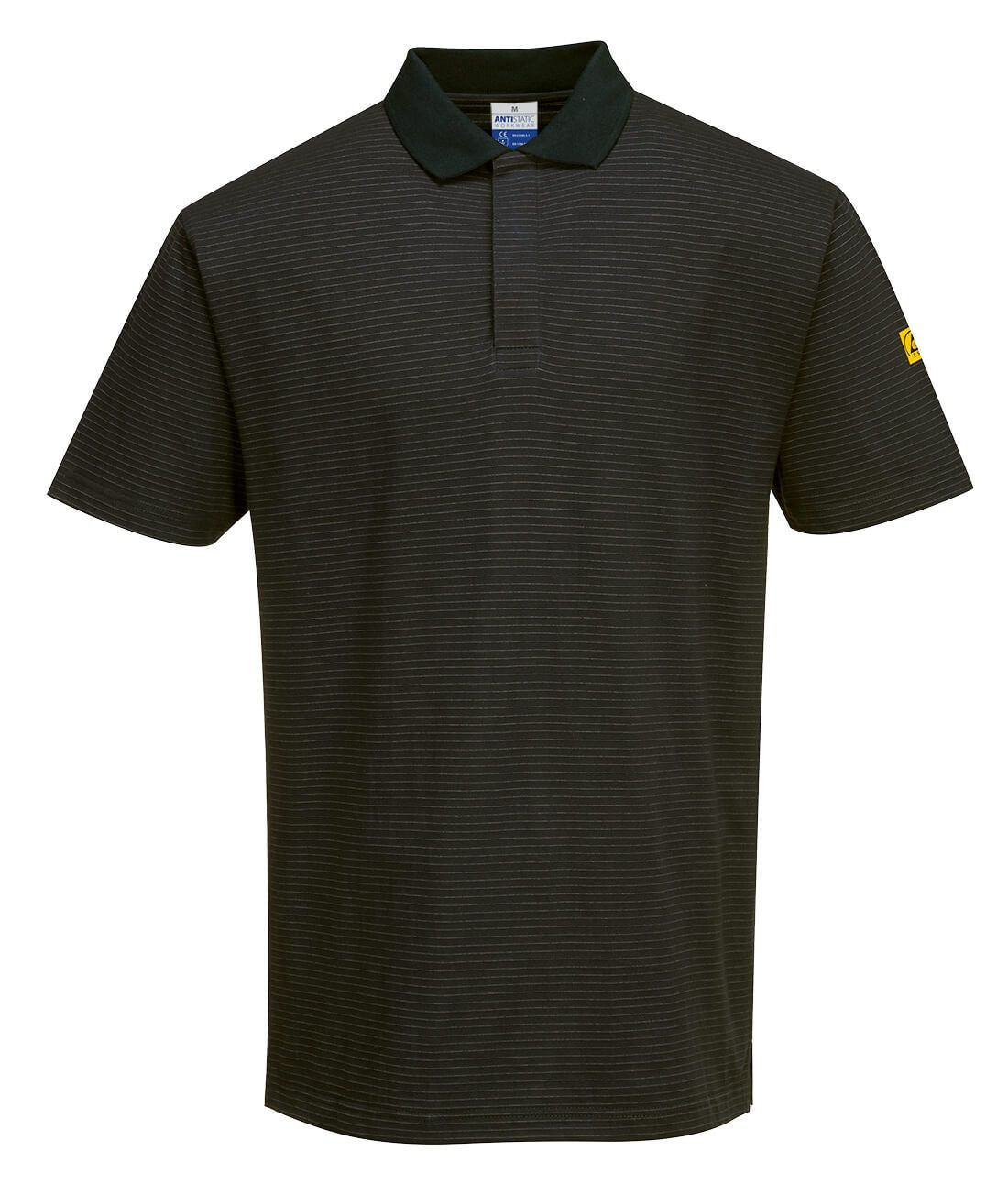 Anti-Static ESD Polo Shirt, 4XL, R, Black