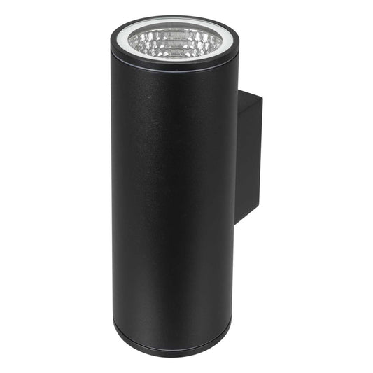Ovia Verta 12W LED Cylindrical Up / Down Wall Light Black 3000K