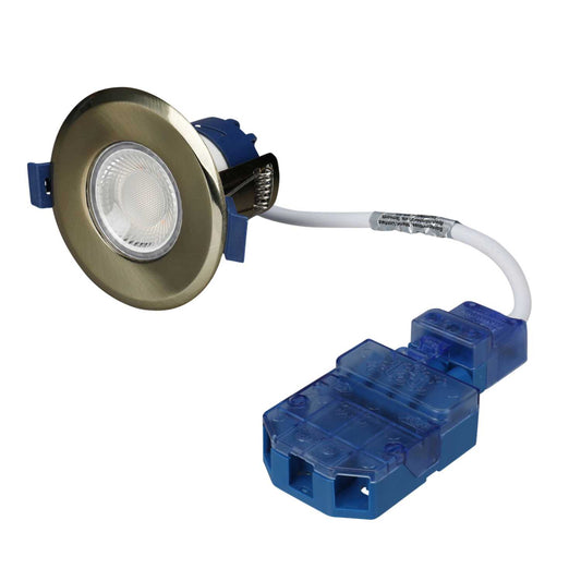 Ovia Inceptor Milli 4W / 6.4W LED Fire Rated Tri-Colour Dimmable Downlight Antique Brass