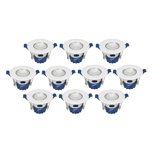 Ovia Inceptor Milli 4W / 6.4W LED CCT Dimmable Fire Rated Downlight White (Pack of 10)