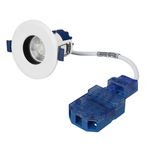 Ovia Inceptor Milli 4W / 6.4W LED Fire Rated Tri-Colour Dimmable Downlight White with Black Baffle