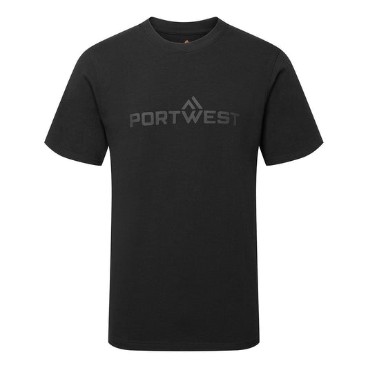 Portwest Cotton T-Shirt S/S, 4XL, R, Black
