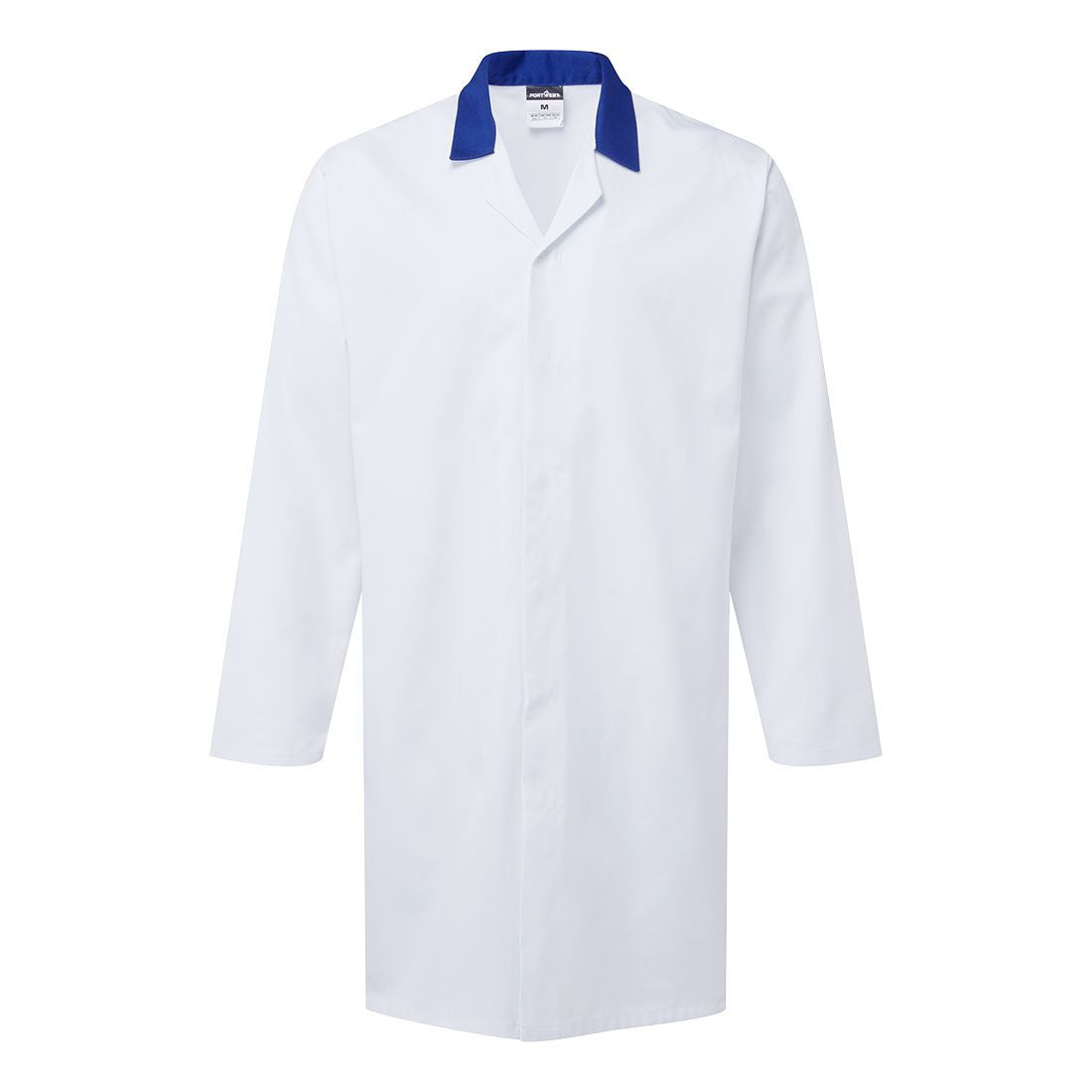 Food Industry No Pocket Coat, 4XL, R, White/Royal Blue