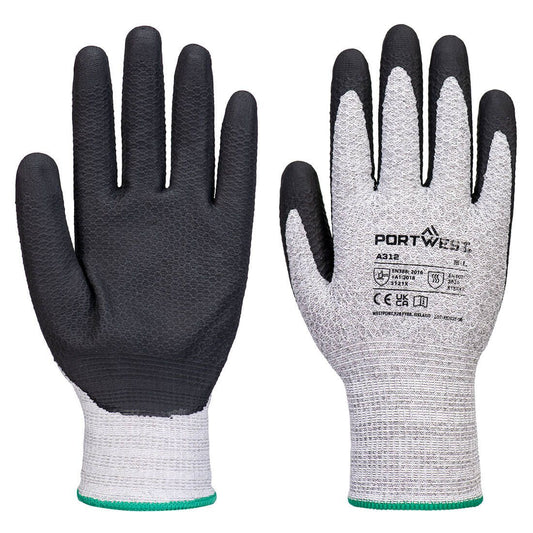 Grip 13 Nitrile Diamond Knit Glove (Pk12), L, R, Grey/Black