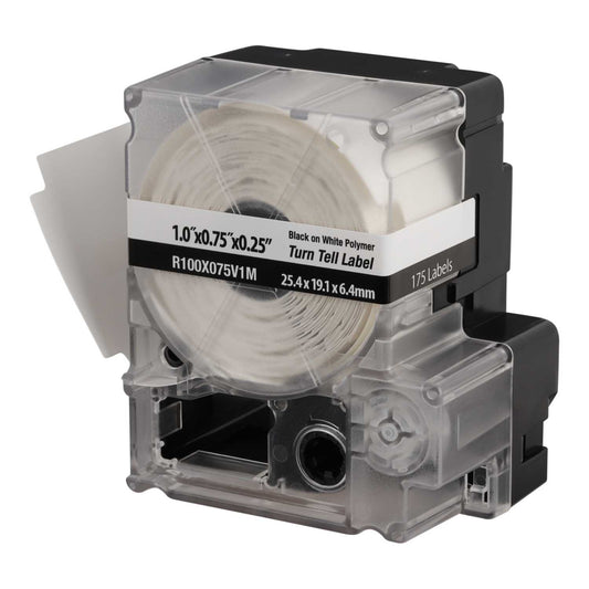 Panduit PXE™ 25.4mm x 19.1mm Turn-Tell Label White / Clear (Roll of 175)