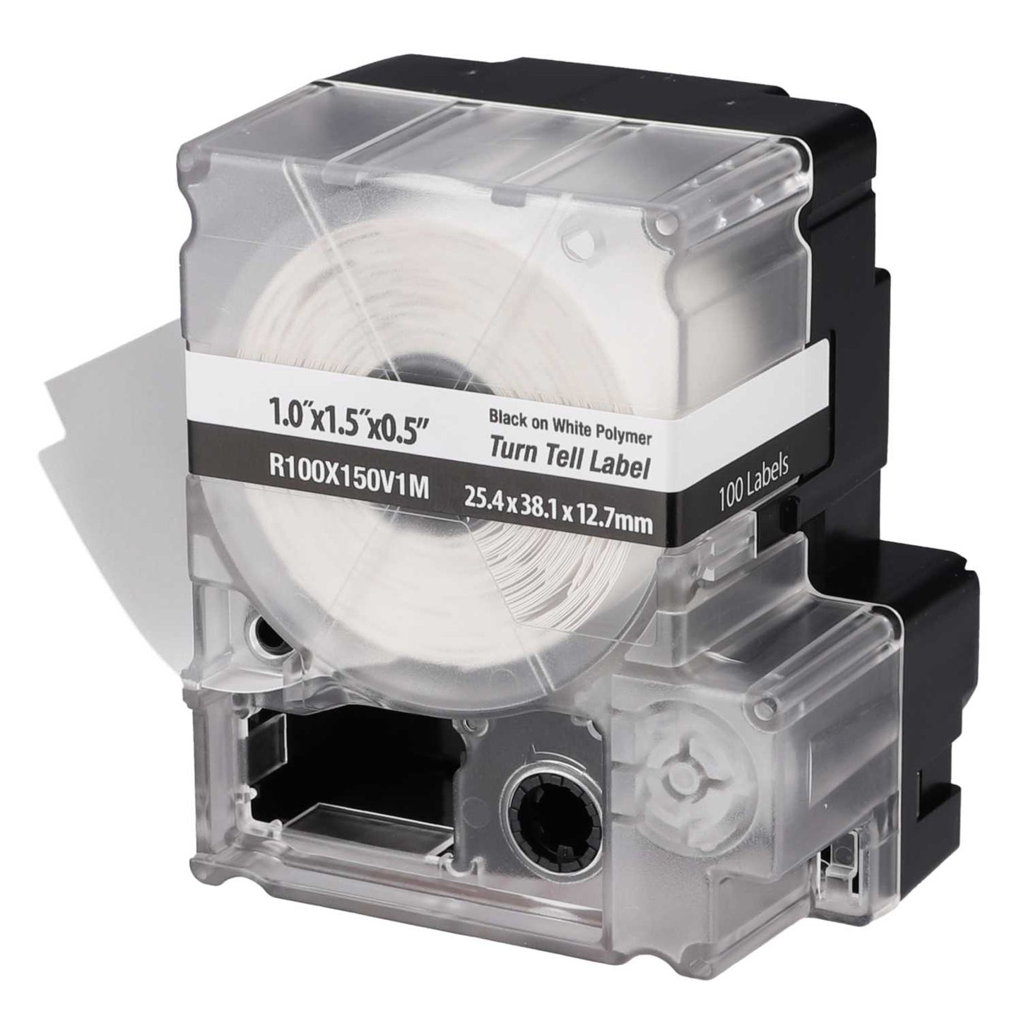 Panduit PXE™ 25.4mm x 38.1mm Turn-Tell Label White / Clear (Roll of 100)