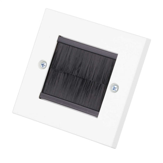 Philex 1 Gang Cable Outlet Plate Black Brushes