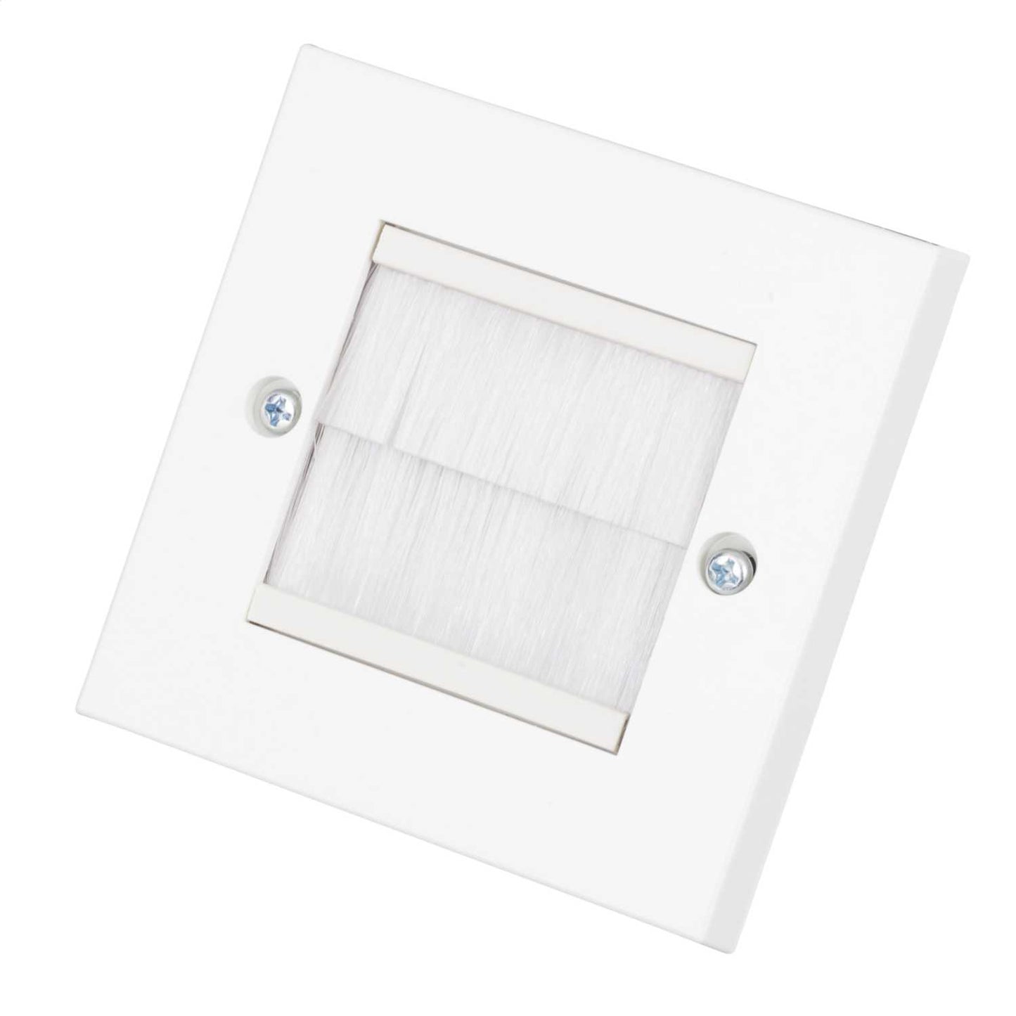 Philex 1 Gang Cable Outlet Plate White Brushes