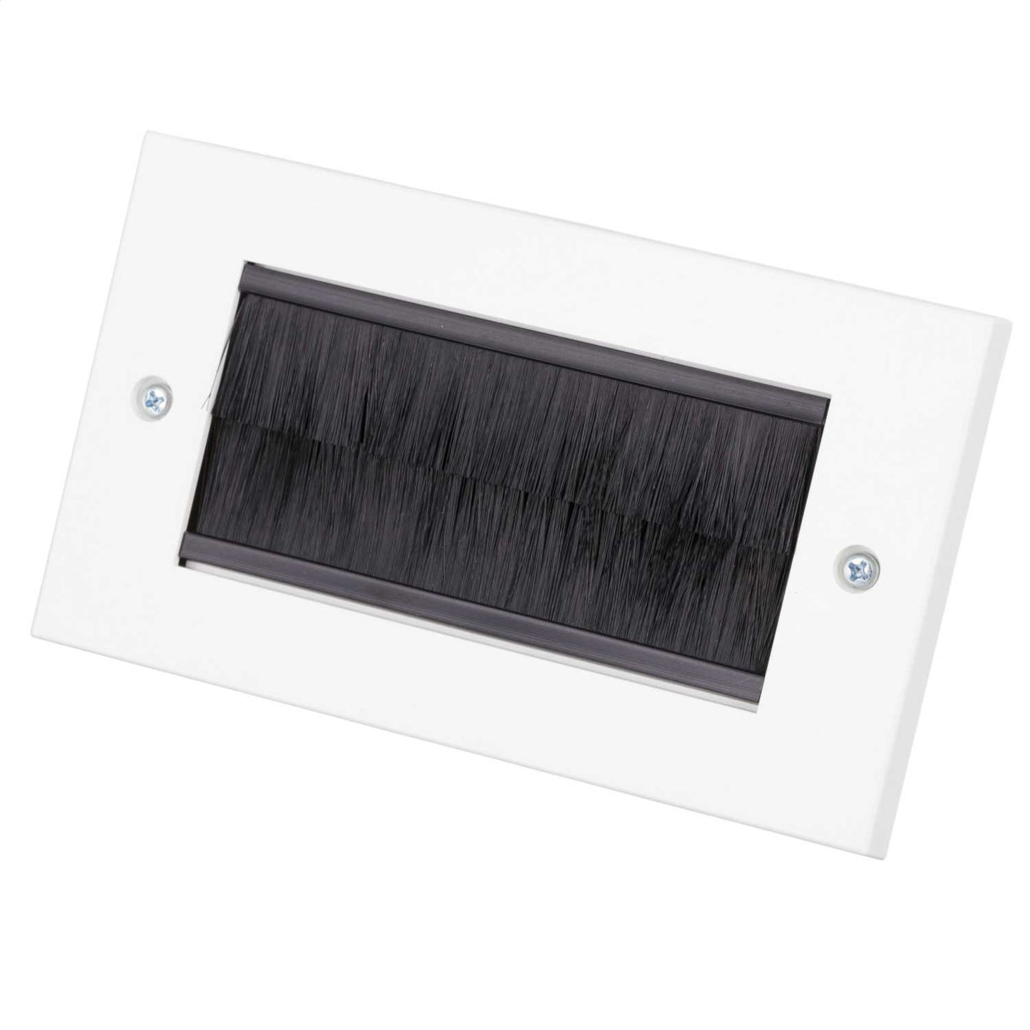 Philex 2 Gang Cable Outlet Plate Black Brushes