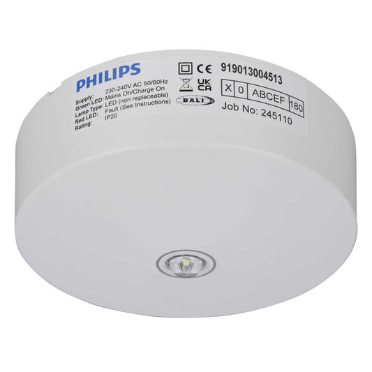 Philips Halo LED Surface Mount Open Area Emergency Downlight White