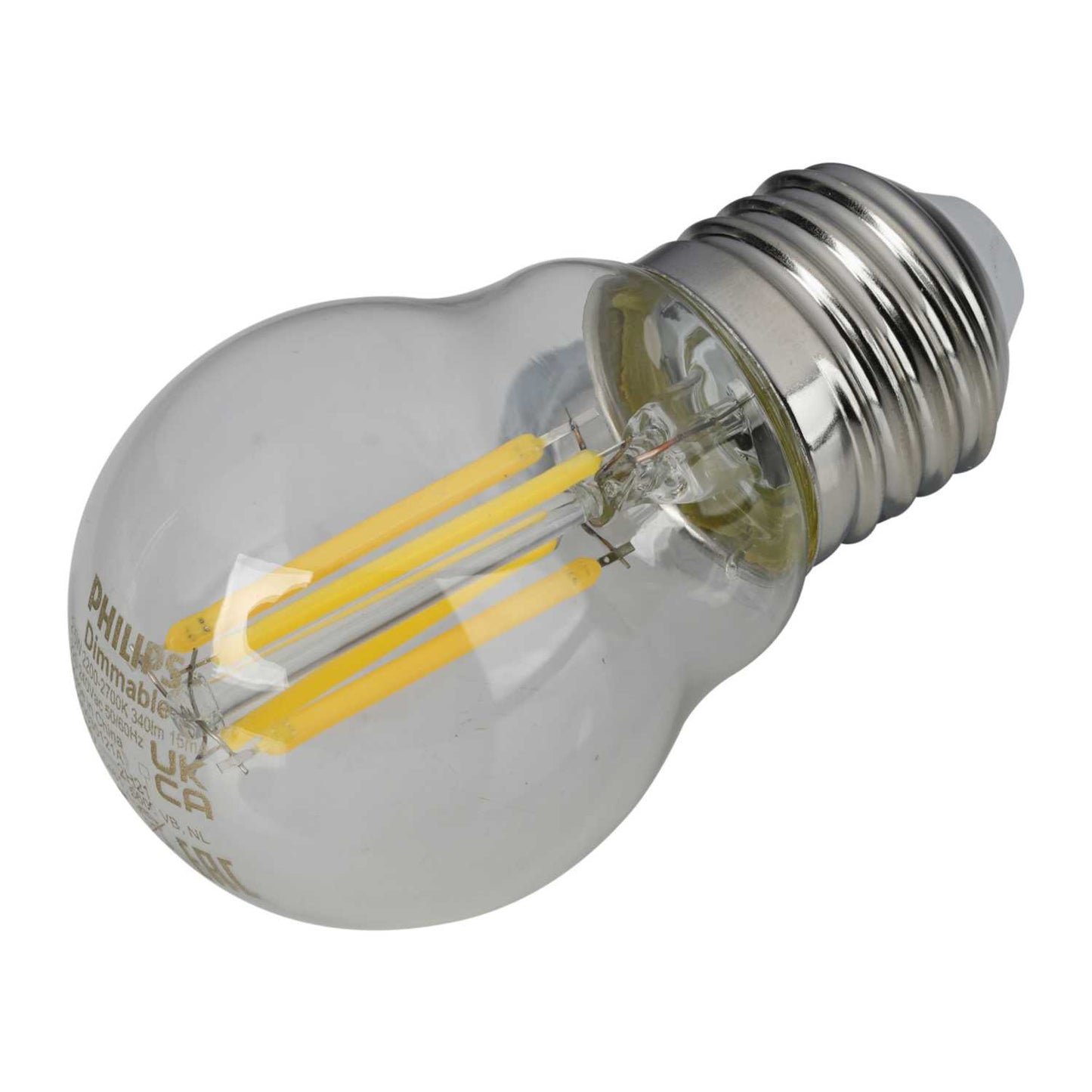 Philips Master Glass DimTone 2.5W ES LED Dimmable Filament Golf Ball Lamp 2200 - 2700K