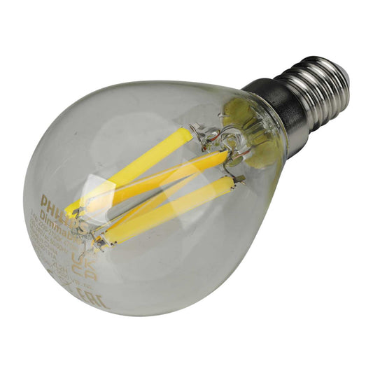 Philips Master Glass DimTone 3.4W SES LED Dimmable Filament Golf Ball Lamp 2200 - 2700K