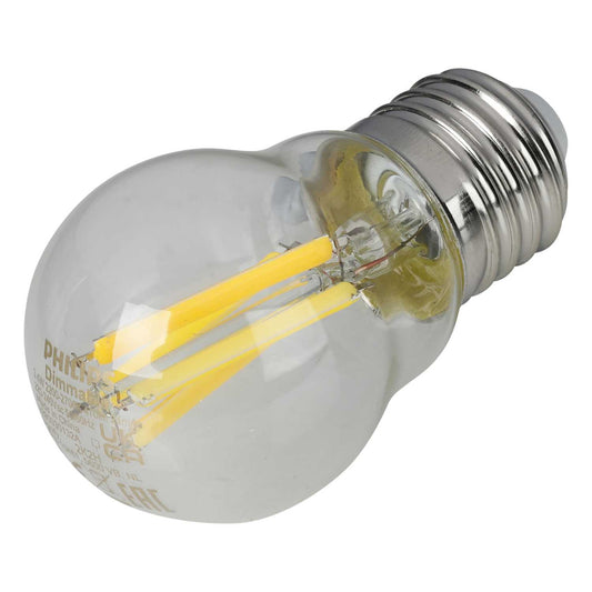 Philips Master Glass DimTone 3.4W ES LED Dimmable Filament Golf Ball Lamp 2200 - 2700K