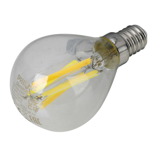 Philips Master Glass DimTone 5.9W SES LED Dimmable Filament Golf Ball Lamp 2200 - 2700K