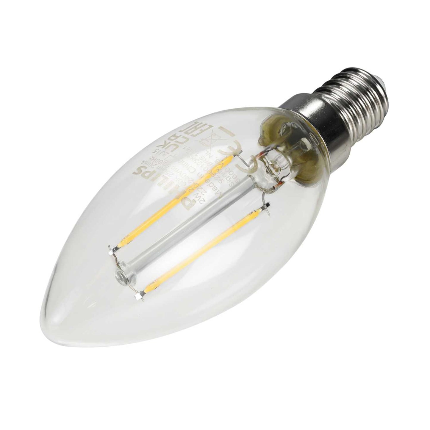 Philips CorePro 2W SES LED Non Dimmable Filament Candle Lamp 2700K