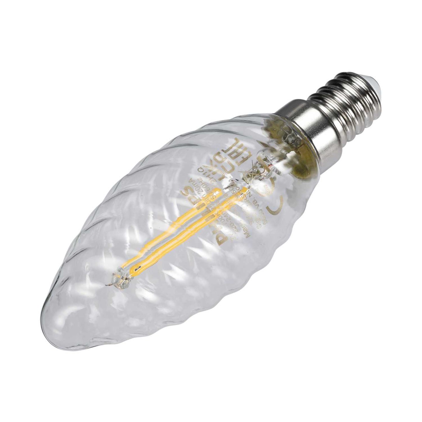 Philips CorePro 2W SES LED Non Dimmable Filament Twisted Candle Lamp 2700K