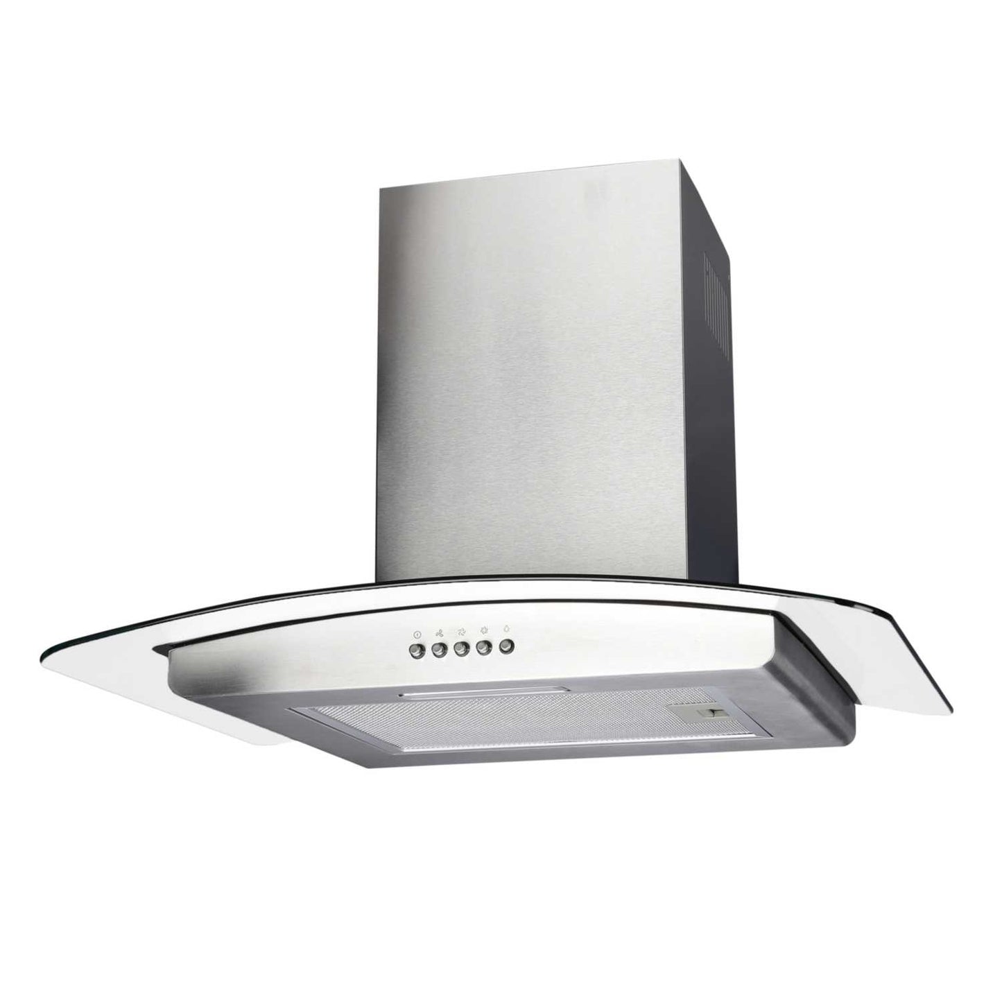 Statesman 60cm Curved Glass Chimney Cooker Hood Silver