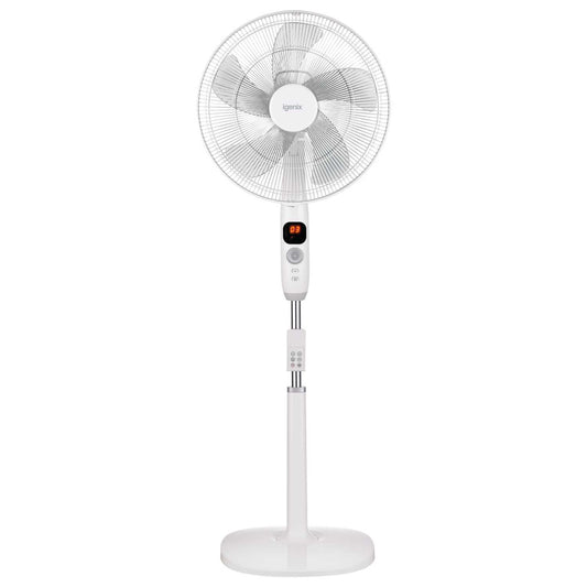 Igenix 16" Digital Pedestal Fan with Remote Control White