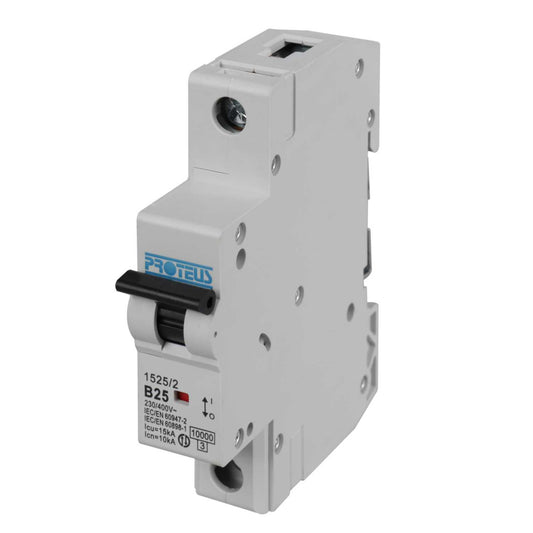 Proteus 25A Single Pole 15kA B Curve MCB