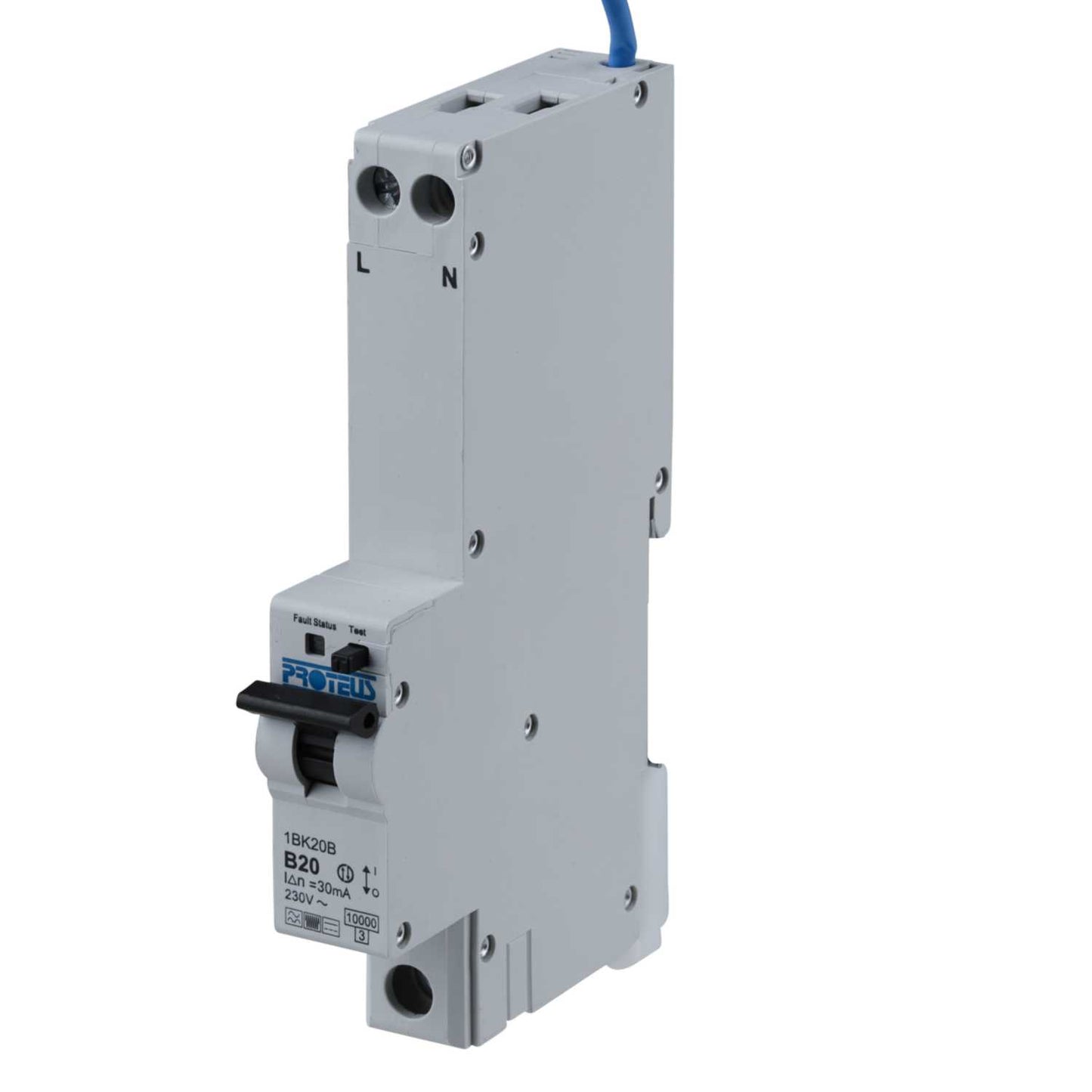 Proteus 20A Double Pole 1 Module Bidirectional B Curve 10kA 30mA Type B Rcbo