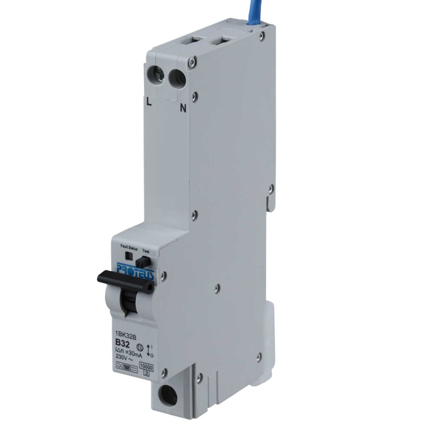 Proteus 32A Double Pole 1 Module Bidirectional B Curve 10kA 30mA Type B Rcbo