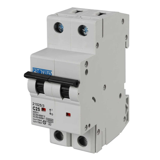 Proteus 25A Double Pole 15kA C Curve MCB
