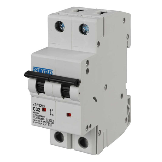 Proteus 32A Double Pole 15kA C Curve MCB