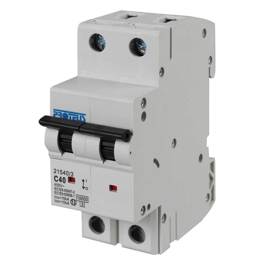Proteus 40A Double Pole 15kA C Curve MCB