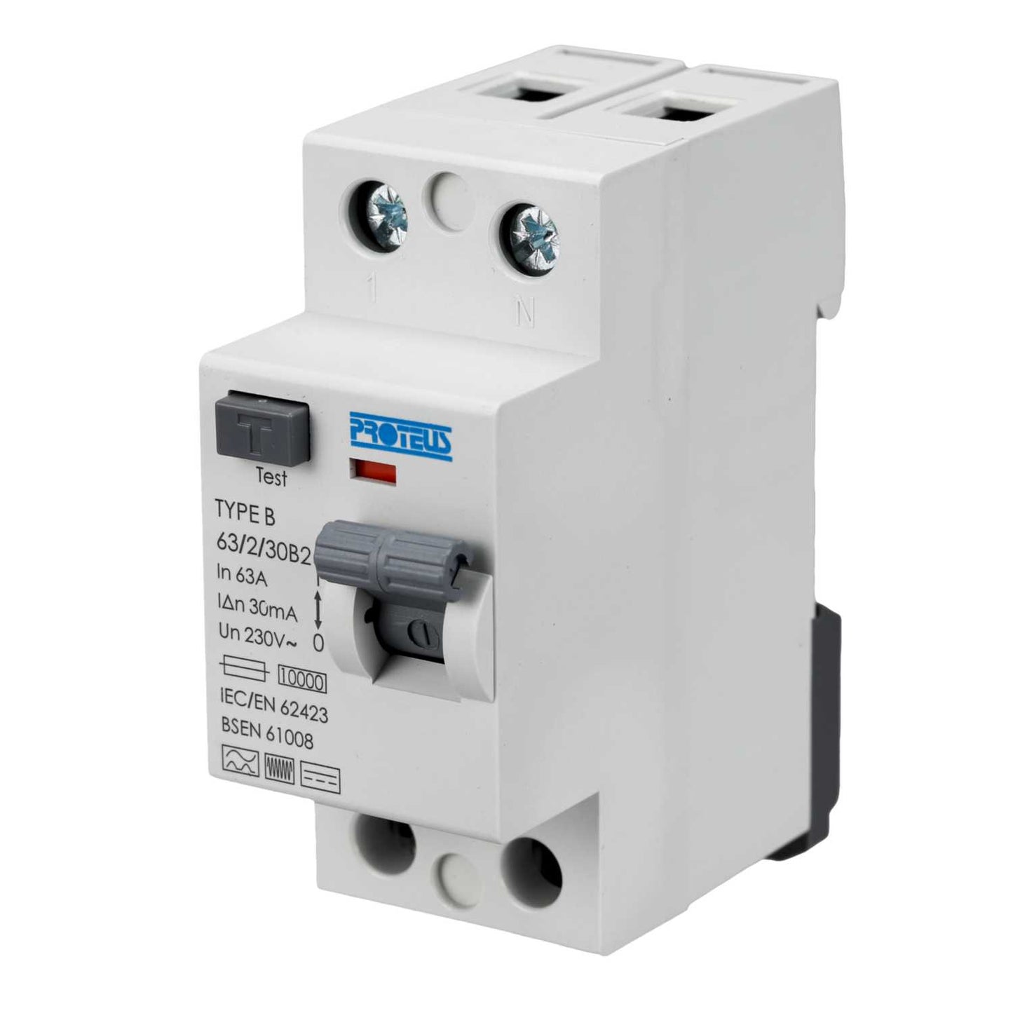 Proteus Bidirectional 63A 2 Pole 2 Module 30mA Type B RCD