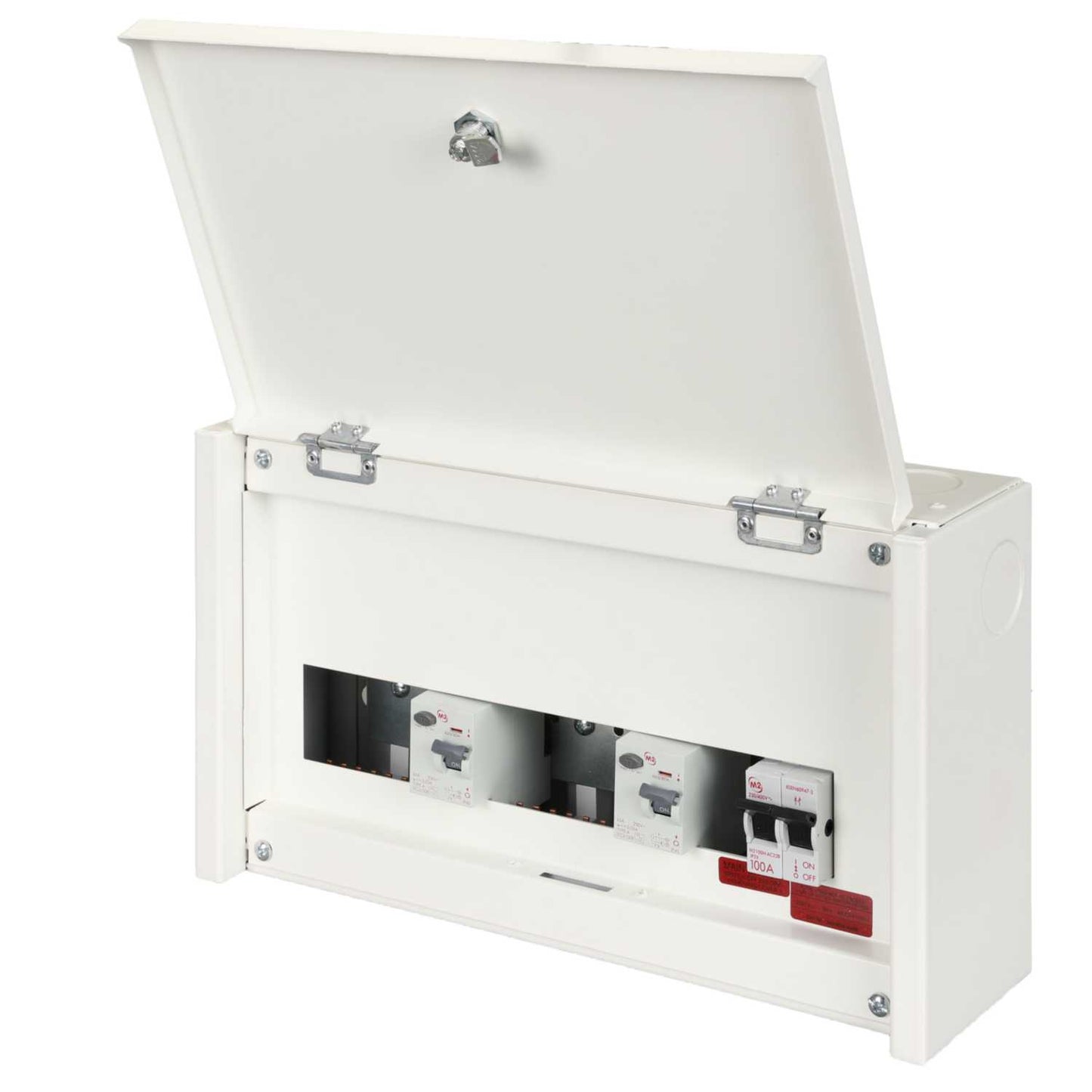 M2 2 + 4 + 4 Dual 80A Type A RCD High Integrity Metal Clad Consumer Unit