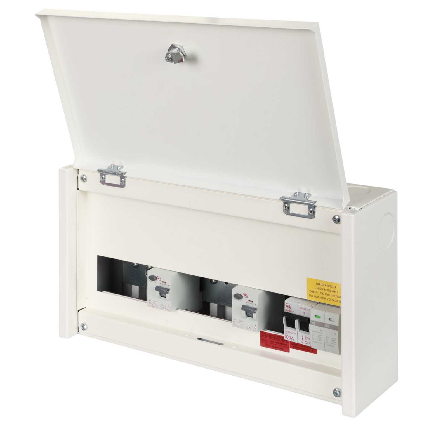 M2 2+5+5 Dual 63A Type A RCD High Integrity Metal Clad CU with Type 2 SPD