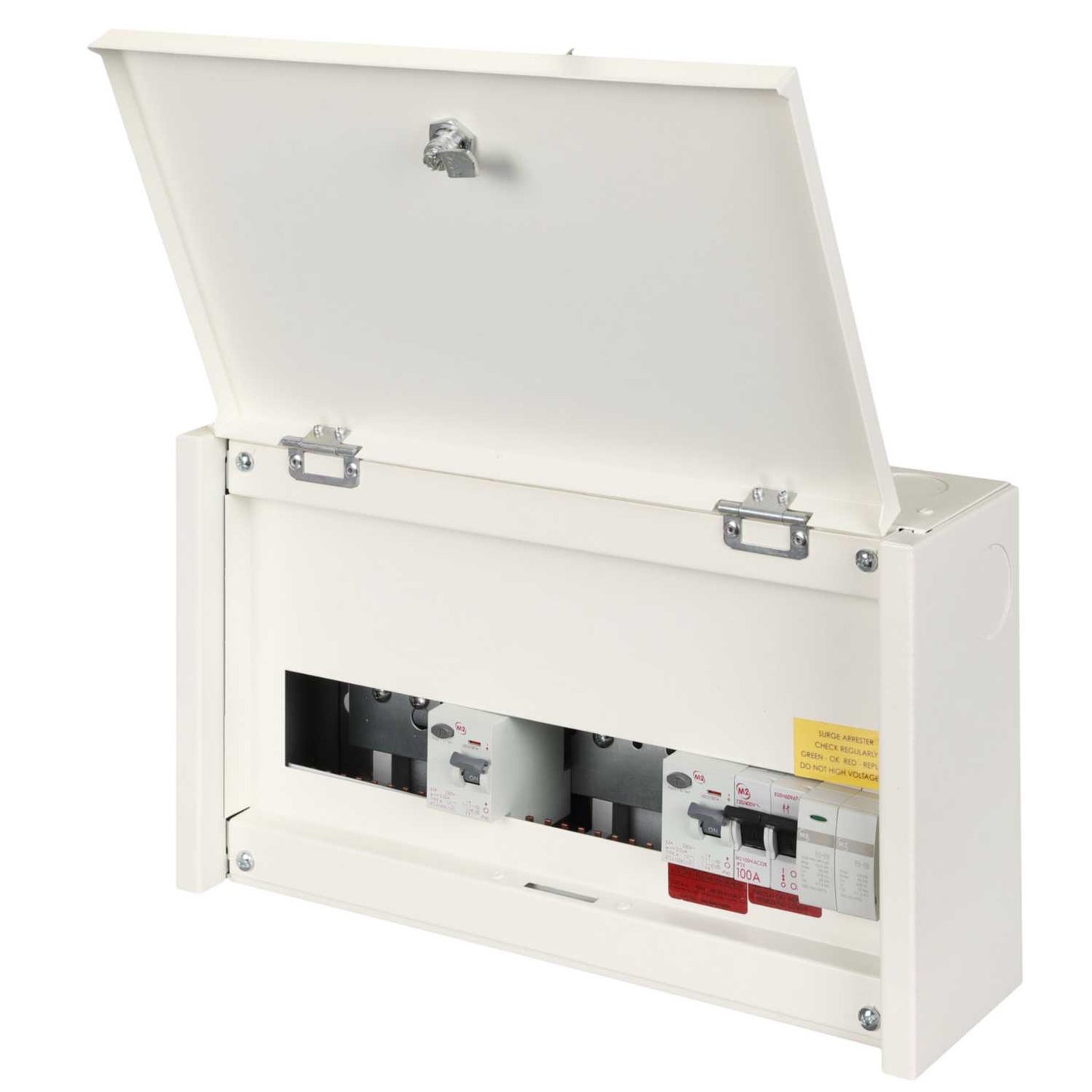 M2 5 + 5 Dual 63A Type A RCD Metal Clad Consumer Unit with T1 SPD
