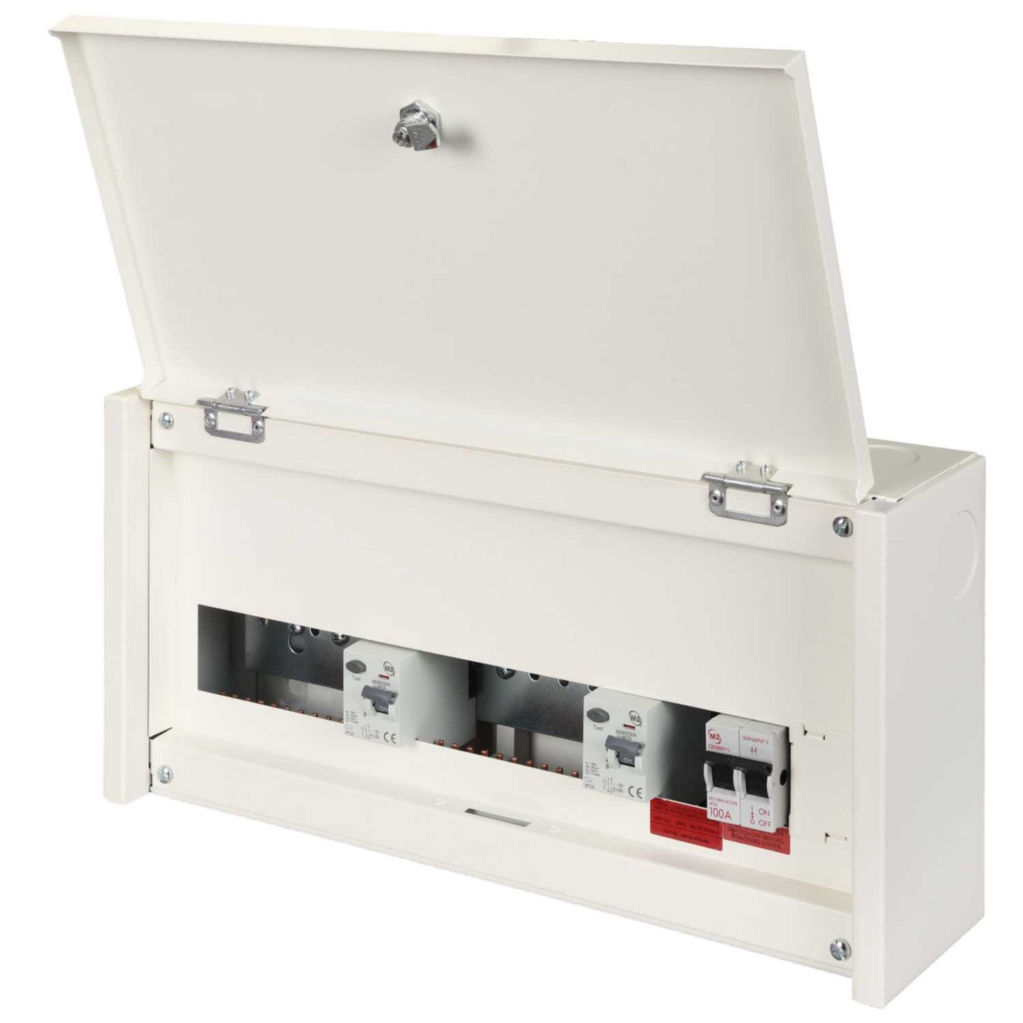 M2 2 + 6 + 6 Dual 80A Type A RCD High Integrity Metal Clad Consumer Unit