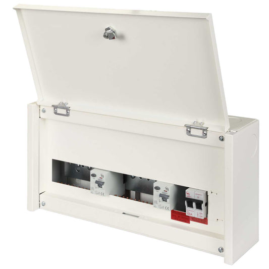 M2 2 + 6 + 6 Dual 80A Type A RCD High Integrity Metal Clad Consumer Unit