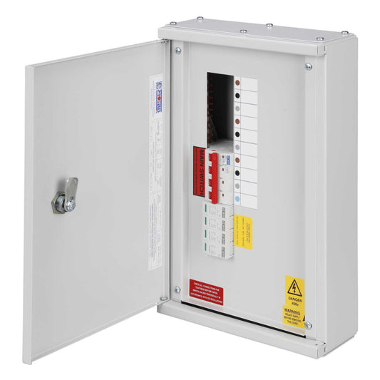 Proteus 2 Way TP+N Type B Vertical Distribution Board with 100A Incomer and Type 1+2 SPD