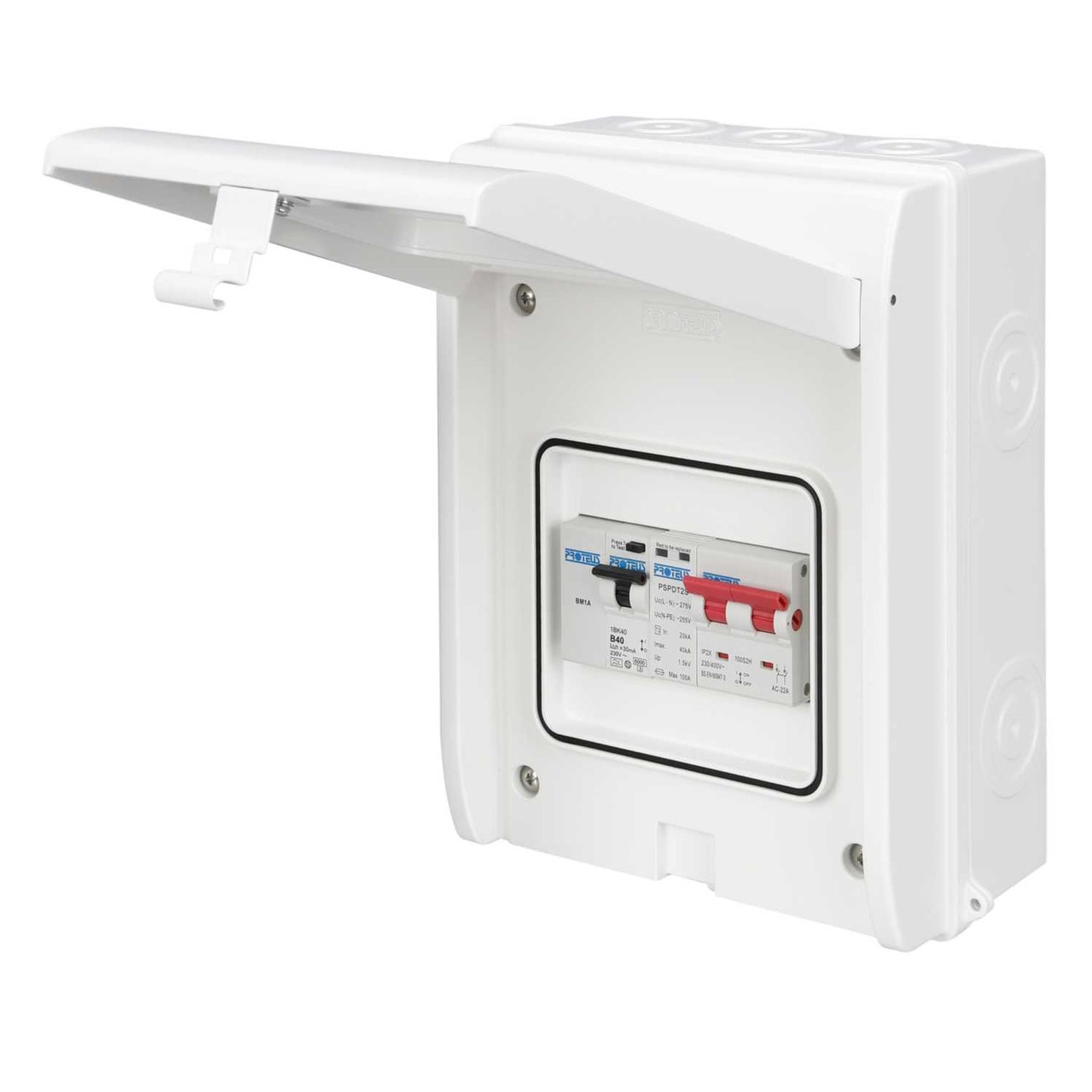 Proteus EV 40A EV Metal Clad IP65 Distribution Board with Type 2 SPD