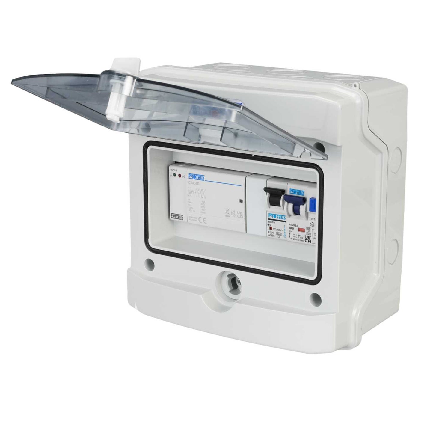 Proteus EV 40A 6kA EV Distribution Board with PME Fault Detection IP65