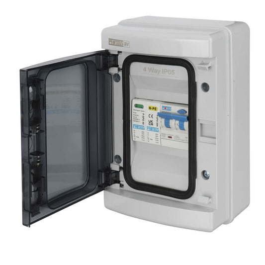 Proteus EV 40A EV IP65 Distribution Boards with Type 2 SPD and B Curve Type A Rcbo