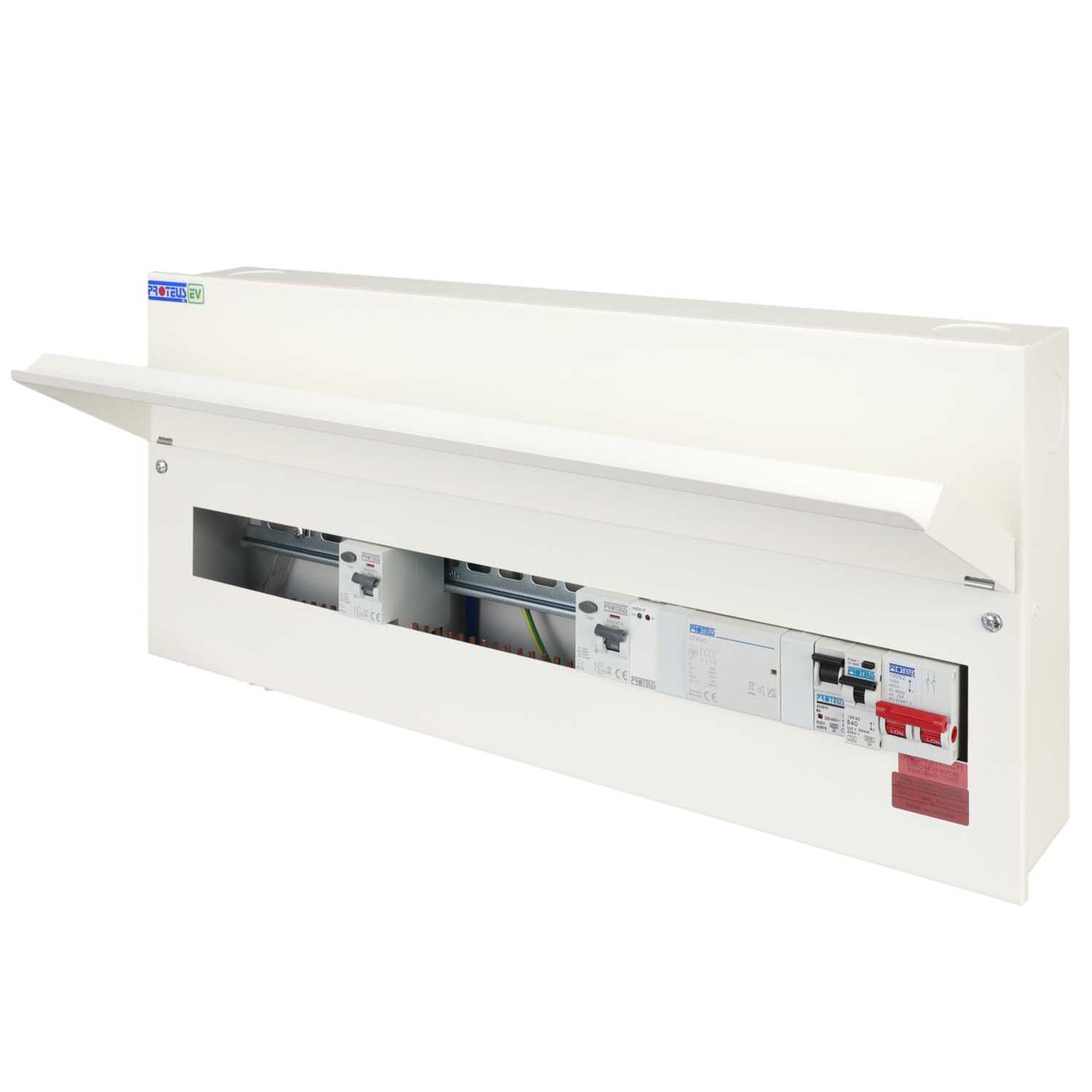 Proteus EV 8 + 8 Dual RCD Metal Clad Consumer Unit with PME Fault Protection