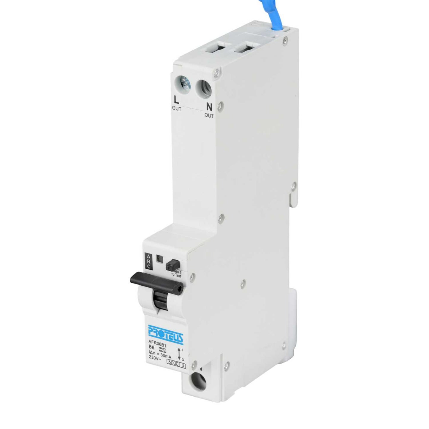 Proteus 6A Double Pole 1 Module Bidirectional B Curve 6kA 30mA Type A Afdd / Rcbo