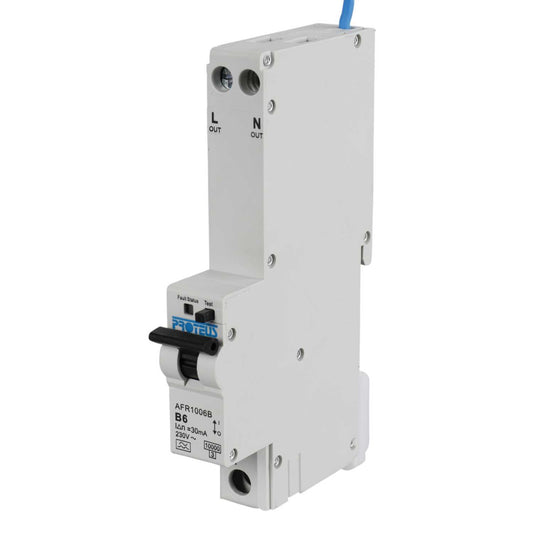 Proteus 6A Double Pole 1 Module Bidirectional B Curve 10kA 30mA Type A Afdd / Rcbo