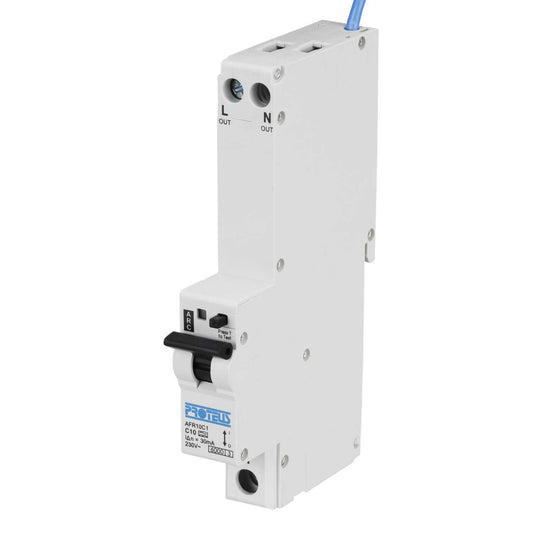 Proteus 10A Double Pole 1 Module Bidirectional C Curve 6kA 30mA Type A Afdd / Rcbo