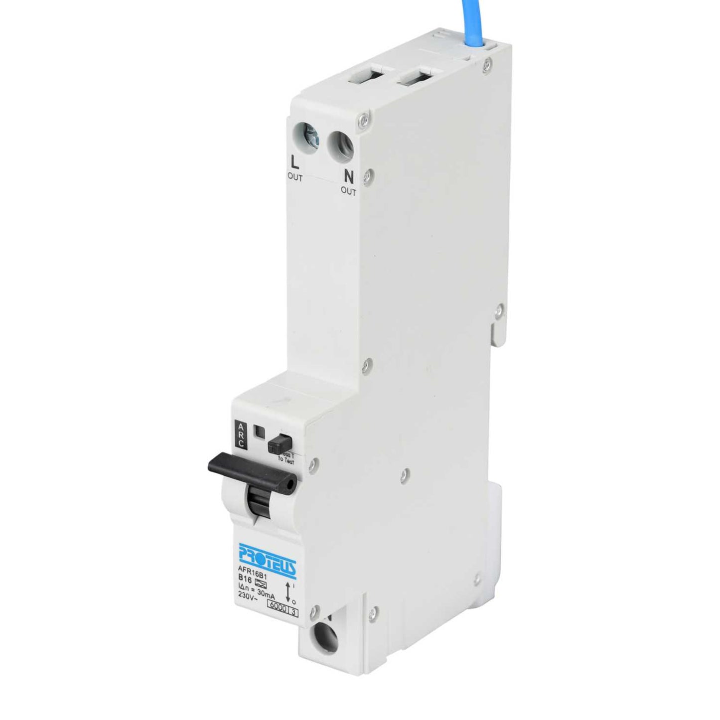 Proteus 16A Double Pole 1 Module Bidirectional B Curve 6kA 30mA Type A Afdd / Rcbo