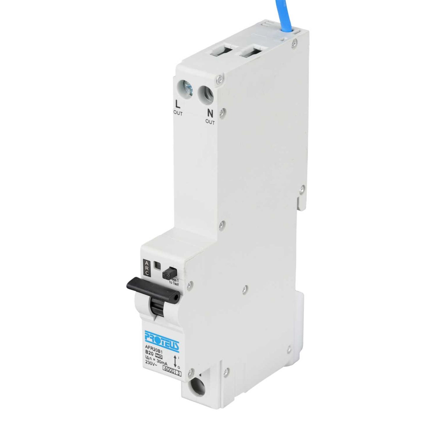 Proteus 20A Double Pole 1 Module Bidirectional B Curve 6kA 30mA Type A Afdd / Rcbo