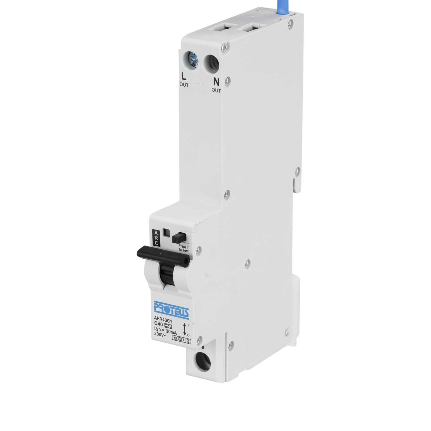 Proteus 40A Double Pole 1 Module Bidirectional C Curve 6kA 30mA Type A Afdd / Rcbo