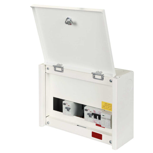 M2 3 + 3 Dual 63A Type A RCD Metal Clad Consumer Unit with Type 1 SPD