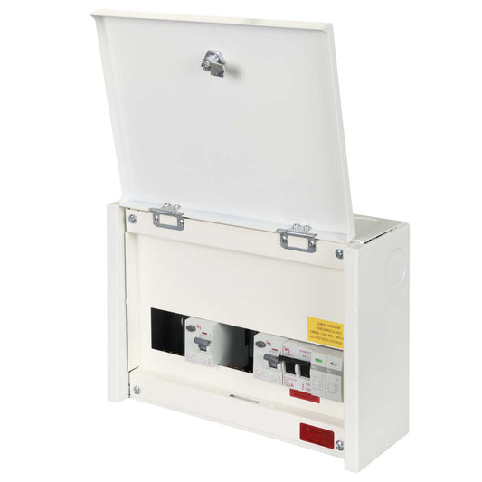 M2 3 + 3 Dual 63A Type A RCD Metal Clad Consumer Unit with Type 2 SPD